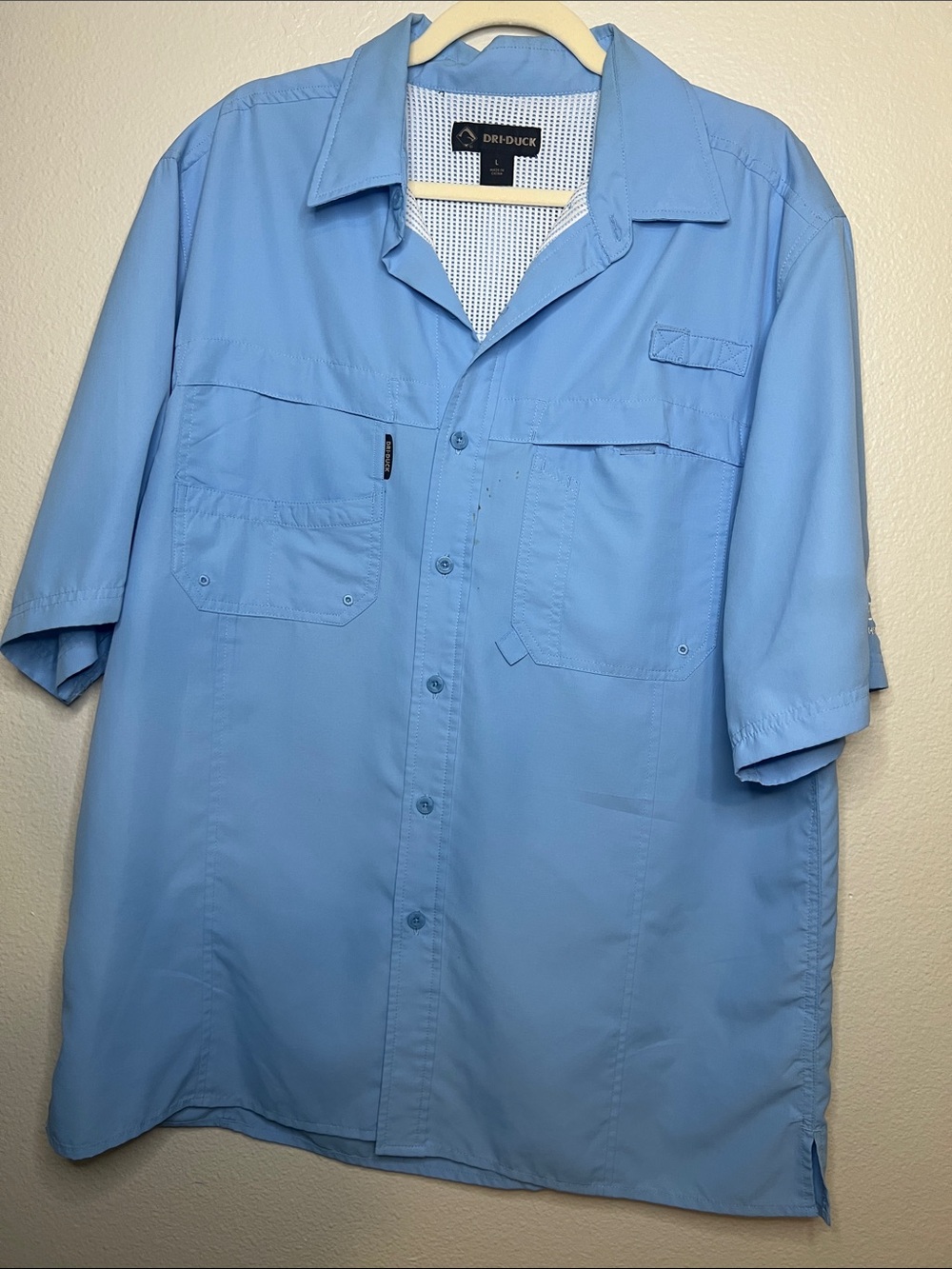 Dri-Duck Men’s Light Blue Short-Sleeve Button Down Shirt